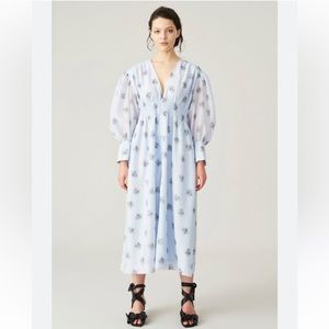 GANNI
ORGANZA FLORAL SMOCK DRESS -
HEATHER Sold out on website NWT euro32 us XXS